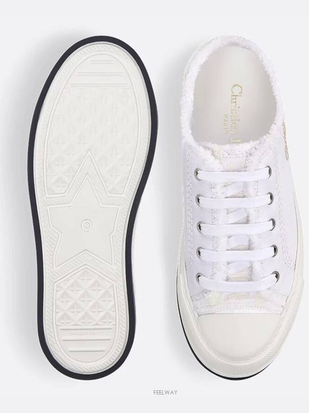 Walk'n Platform Cotton Canvas Low Top Sneakers White - DIOR - BALAAN 5