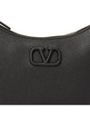 V Logo Hobo Leather Shoulder Bag Black - VALENTINO - BALAAN 9