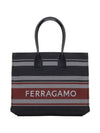 Logo Large Tote Bag Black - SALVATORE FERRAGAMO - BALAAN 1