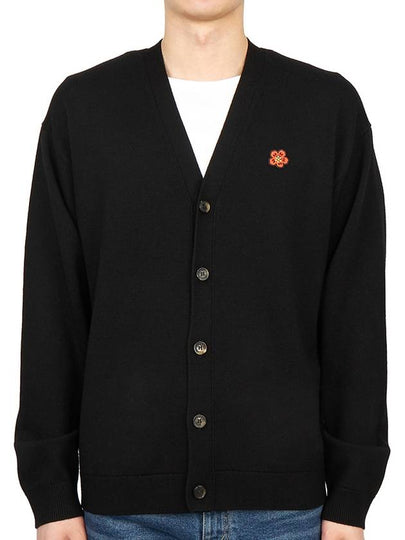 Mini Boke Flower Button Wool Cardigan Black - KENZO - BALAAN 2