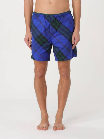 Check Twill Swim Shorts Blue - BURBERRY - BALAAN 2