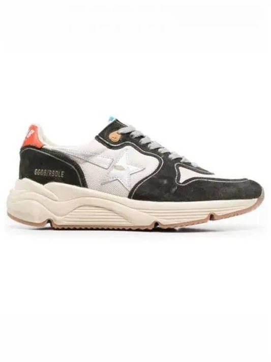 Men's Running Sole Suede Low Top Sneakers Cream Dark Grey - GOLDEN GOOSE - BALAAN 2