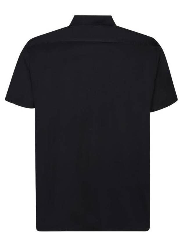 Nylon Detail Stretch Cotton Polo Shirt Black - PRADA - BALAAN 3