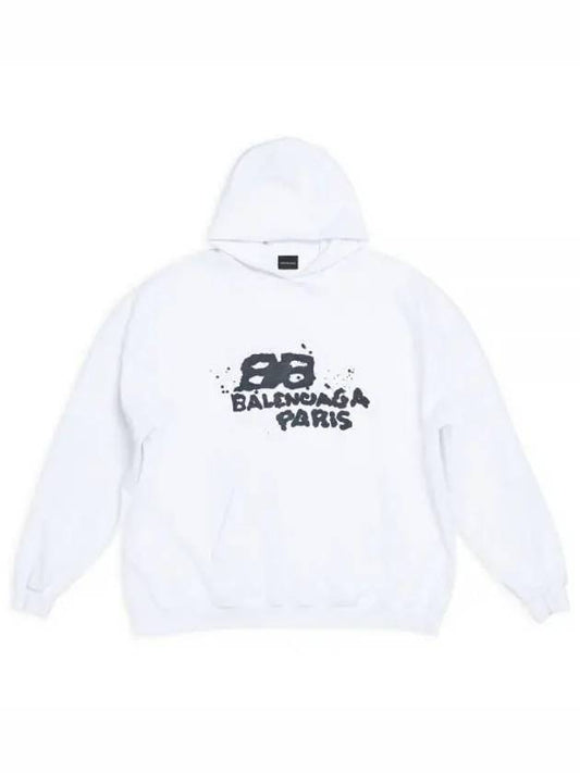 Graffiti Logo Printing Hoodie White - BALENCIAGA - BALAAN 2