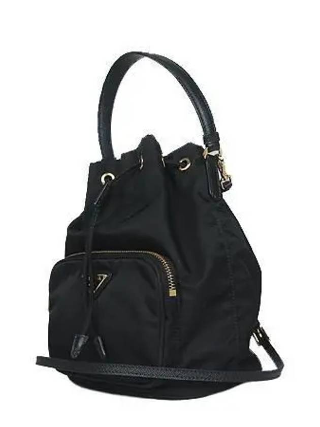 1BH038 Gold Logo Black Duet Re Nylon Bucket Bag 2WAY 2 - PRADA - BALAAN 2