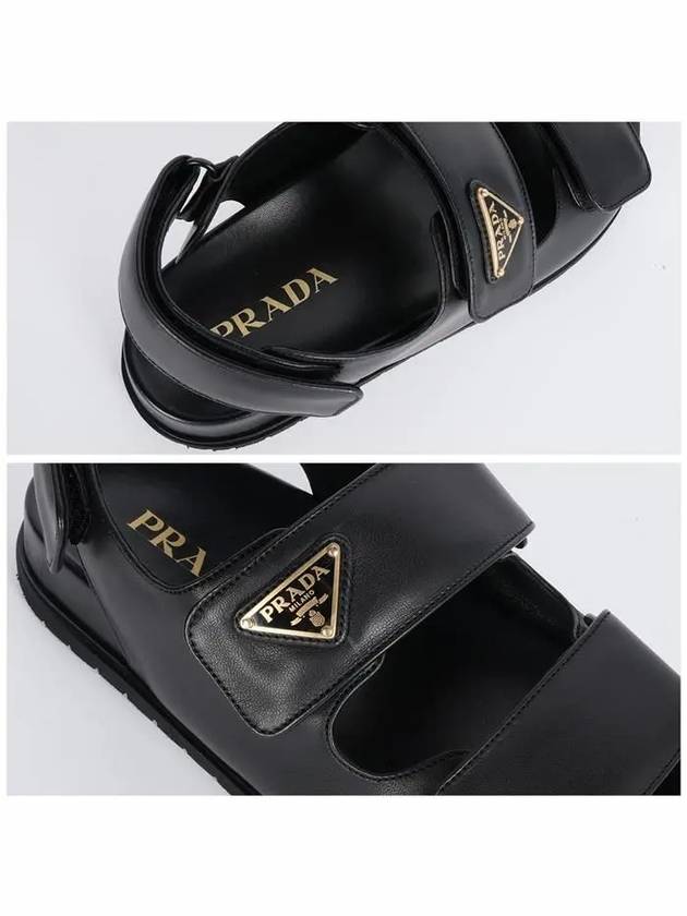 Triangle Logo Sandals Black - PRADA - BALAAN 5