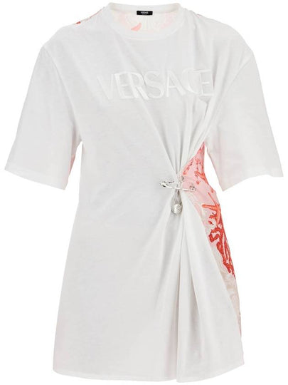 Gathered drop shoulder t-shirt 10113201A11605 - VERSACE - BALAAN 2