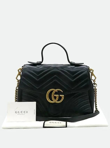 498110 Matelasse Gold Marmont Top Handle Tote Bag Shoulder Strap 2WAY - GUCCI - BALAAN 1