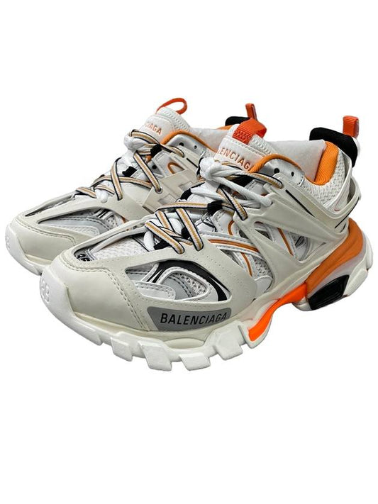 Track Trainer Low Top Sneakers White Orange - BALENCIAGA - BALAAN.
