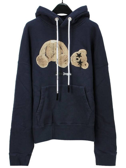 Bear Patch Logo Hoodie Navy - PALM ANGELS - BALAAN 2