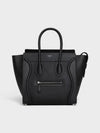 Drummed Calfskin Micro Luggage Tote Bag Black - CELINE - BALAAN 2