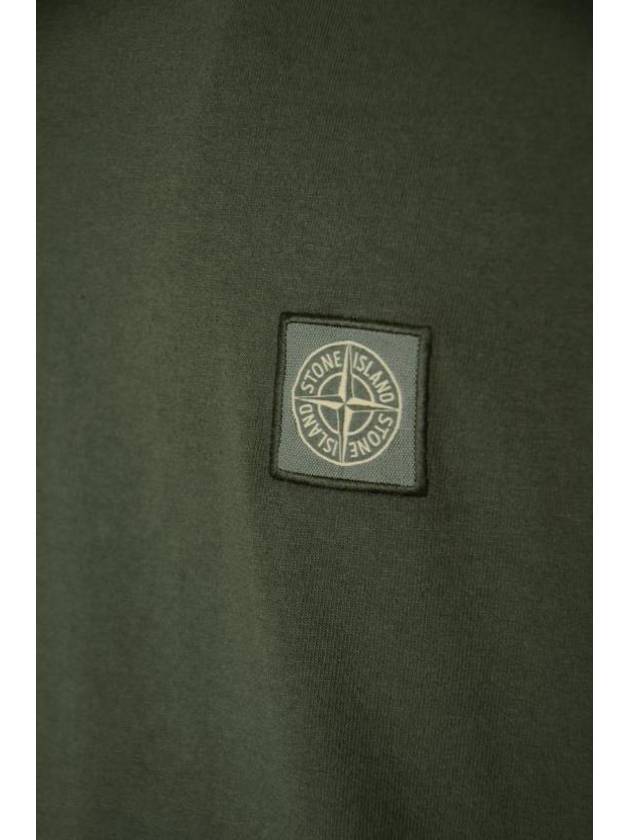 Compass Patch Regular Fit Cotton Short Sleeve T-Shirt Dark Green - STONE ISLAND - BALAAN 4