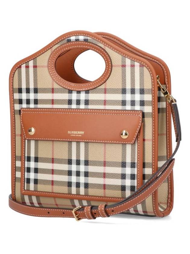 Check Mini Pocket Tote Bag Beige - BURBERRY - BALAAN 3