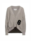 Number Patch Cardigan Grey Melange - MAISON MARGIELA - BALAAN 2