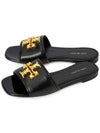 Logo Eleanor Slippers Black - TORY BURCH - BALAAN 2