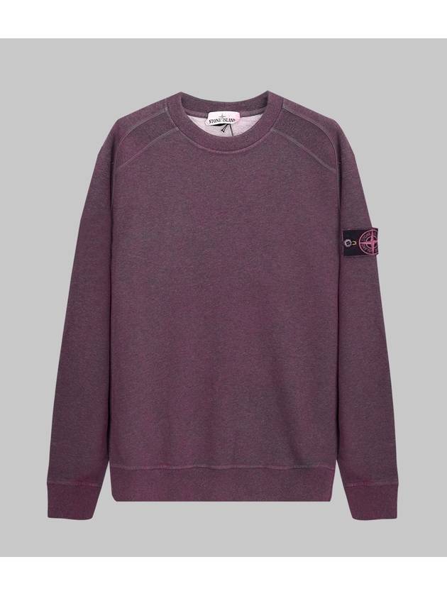 Dust Colour Treatment Crewneck Sweatshirt Purple - STONE ISLAND - BALAAN 1