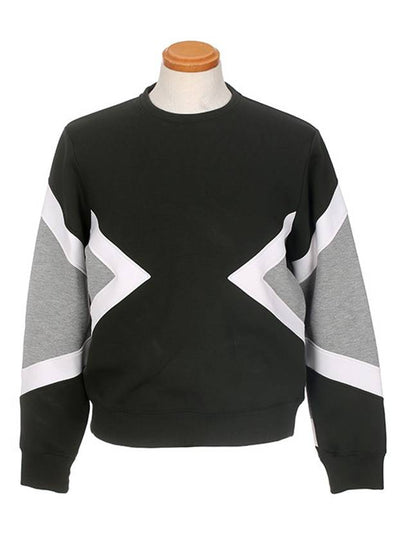 Geometric Neoprene Sweatshirt Khaki Grey - NEIL BARRETT - BALAAN 2