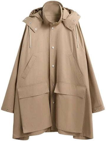 Women's Hooded Raincoat Beige - LEMAIRE - BALAAN 1