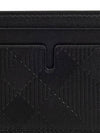 Checked Leather Card Wallet Black - BURBERRY - BALAAN 3