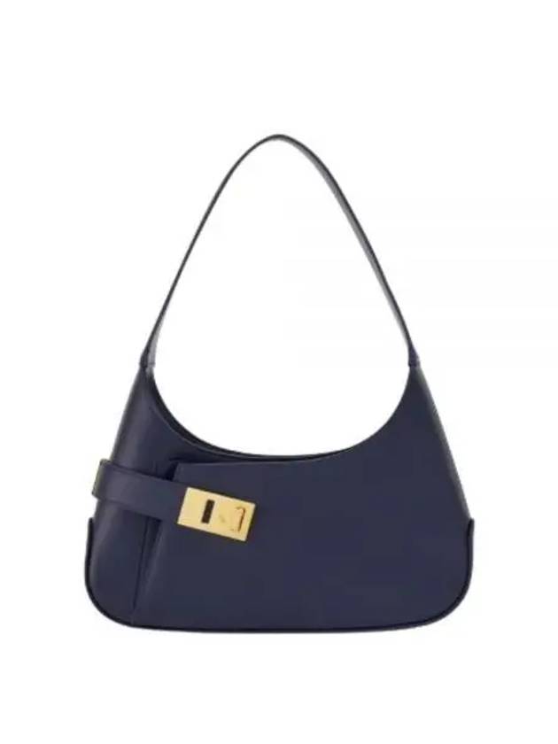 Smooth Caprether Medium Shoulder Bag Navy - SALVATORE FERRAGAMO - BALAAN 2