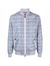 Logo Pattern Bomber Jacket Grey - KITON - BALAAN 1