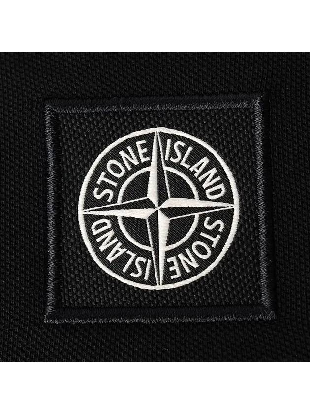 Logo Patch Polo Shirt Black - STONE ISLAND - BALAAN 5