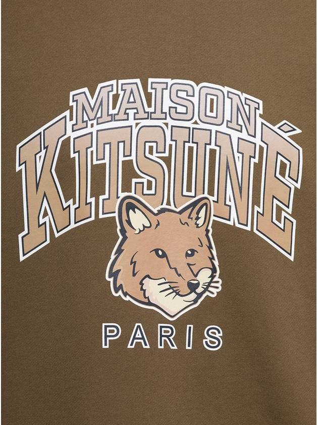 Campus Fox Regular Sweatshirt Khaki - MAISON KITSUNE - BALAAN 4