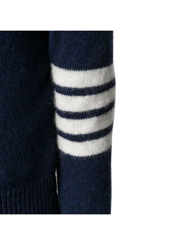 Diagonal Striped Mohair Wool Knit Top Navy - THOM BROWNE - BALAAN 5