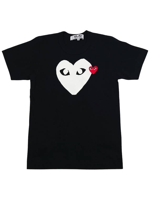 Play Women's Small Red Wappen White Big Heart Short Sleeve T-Shirt Black P1 T115 1 - COMME DES GARCONS - BALAAN 2