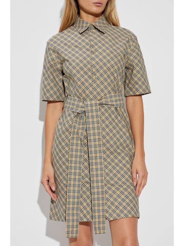 Burberry Dress With Check Pattern, Women's, Grey - BURBERRY - BALAAN 3