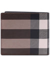 Check Leather International Bifold Wallet Dark Birch Brown - BURBERRY - BALAAN 5