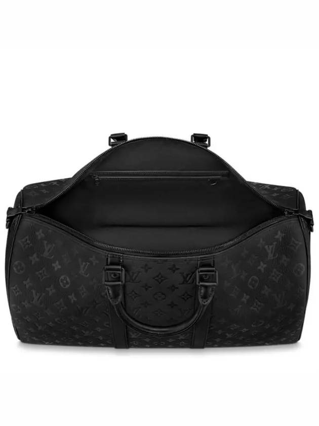 Keepall Bandouliere 50 Monogram Taurillon Leather Duffel Bag Black - LOUIS VUITTON - BALAAN 6