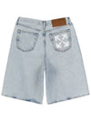 backprint logo patch denim shorts - OFF WHITE - BALAAN 4