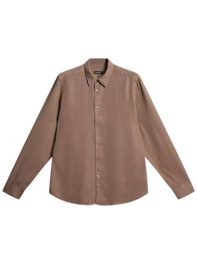 Slim Comfort Tencel Long Sleeve Shirt Walnut - J.LINDEBERG - BALAAN 2