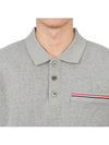 RWB Pocket Interlock Cotton Short Sleeve Polo Shirt Grey - THOM BROWNE - BALAAN 9