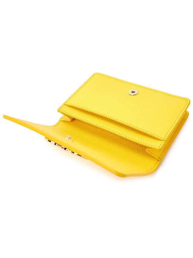 Gancini Leather Card Wallet Yellow - SALVATORE FERRAGAMO - BALAAN 5