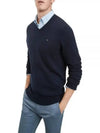 Essential V-Neck Knit Top Navy - TOMMY HILFIGER - BALAAN 2