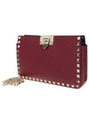 Rockstud Chain Clutch Shoulder Bag Red - VALENTINO - BALAAN 3