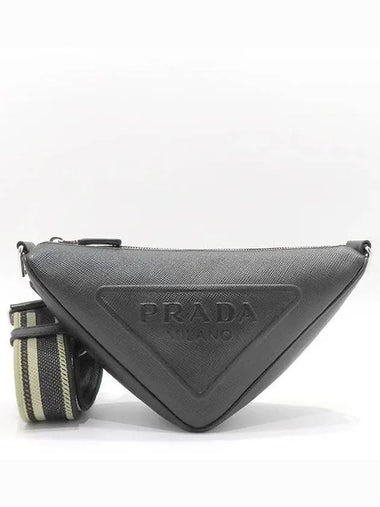 2VH155 Saffiano Triangle Cross Bag - PRADA - BALAAN 1