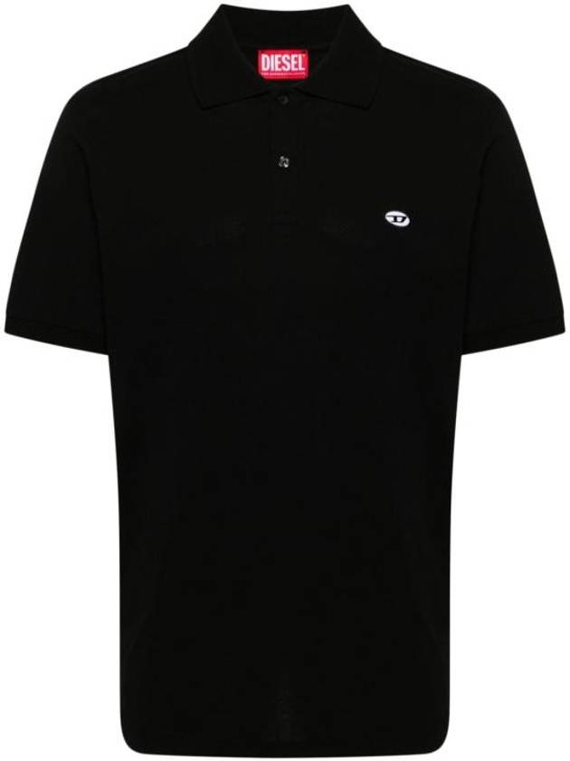 Oval D Patch Polo Shirt Black - DIESEL - BALAAN 2