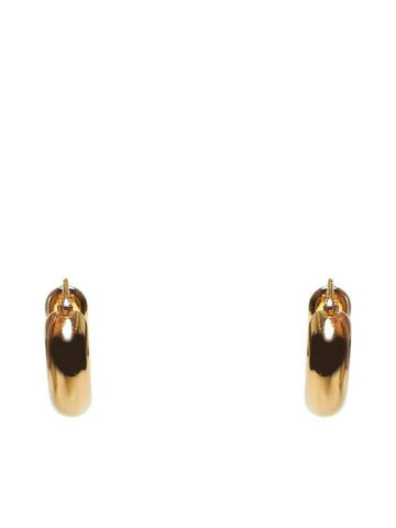 Logo Engraved Hoop Earrings Gold - JIL SANDER - BALAAN 1