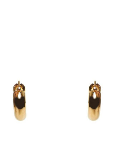 Logo Engraved Hoop Earrings Gold - JIL SANDER - BALAAN 1