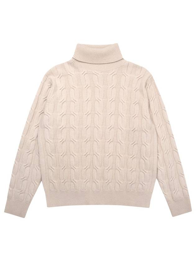 Cable Turtleneck Beige - SOLEW - BALAAN 2