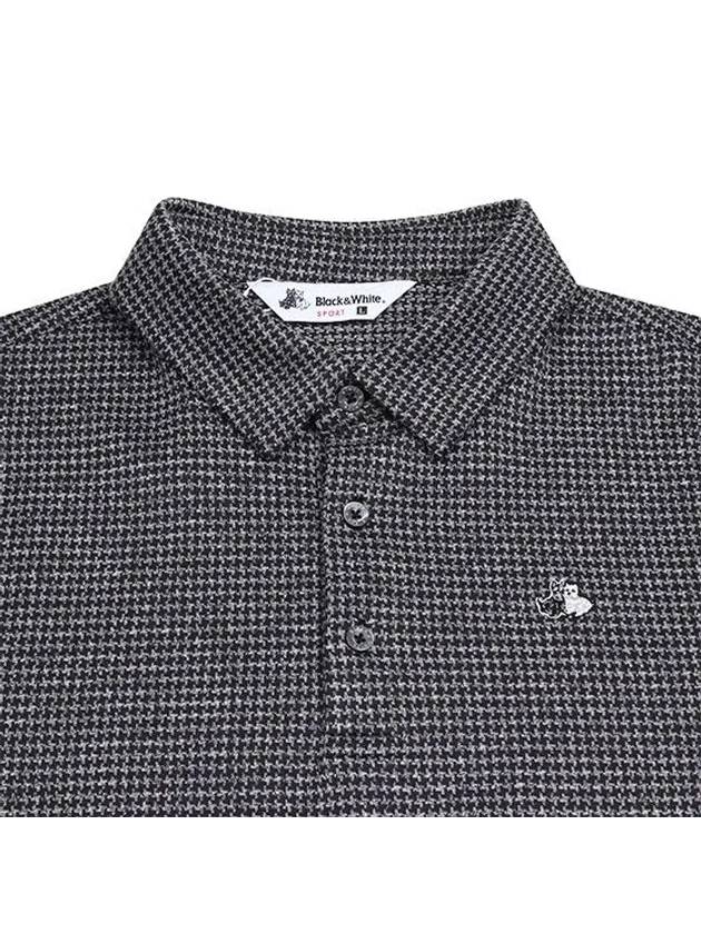 Men s modified houndstooth pattern jaggaard t shirt 9334GXZN BLACK - BLACK&WHITE - BALAAN 3