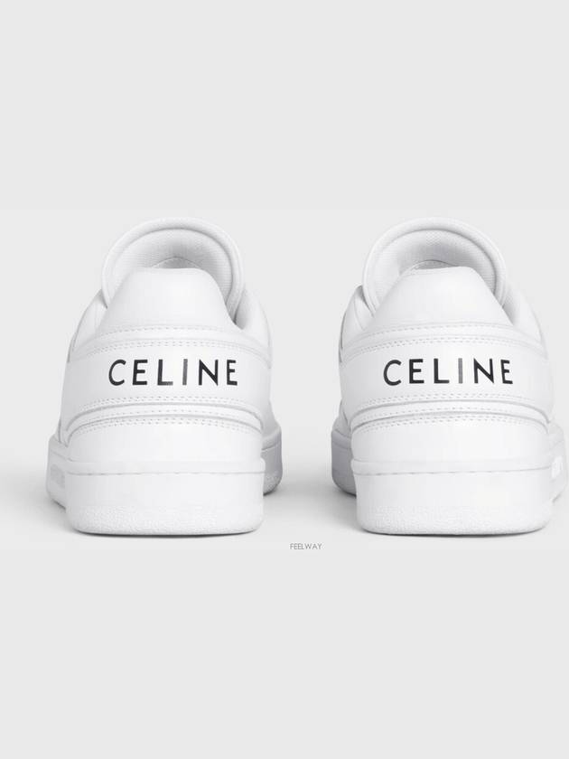 Trainer Calfskin Lace Up Low Top Sneakers White - CELINE - BALAAN 5