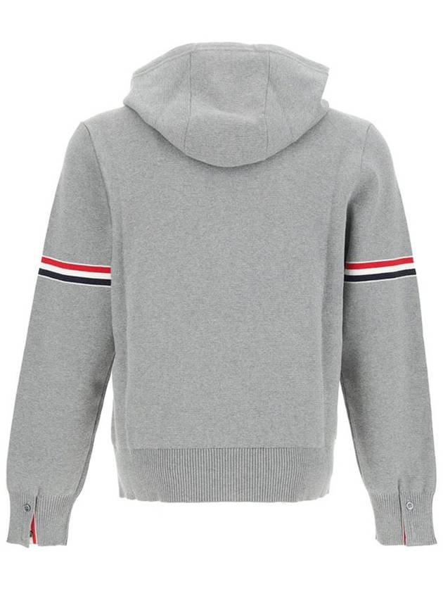 Cotton Milano Armband Zip Up Hoodie Light Grey - THOM BROWNE - BALAAN 3