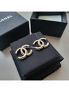 Classic CC logo side crystal earrings champagne gold ABB798 - CHANEL - BALAAN 6