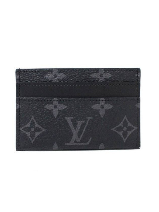 Monogram Eclipse Double Card Wallet Black - LOUIS VUITTON - BALAAN 1