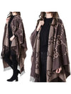 Reversible Jumbo GG Cashmere Cape Brown - GUCCI - BALAAN 3