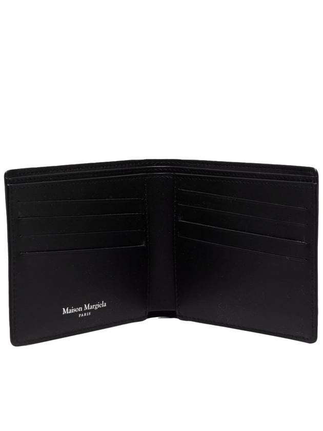 Stitched Bifold Leather Half Wallet Black - MAISON MARGIELA - BALAAN 5